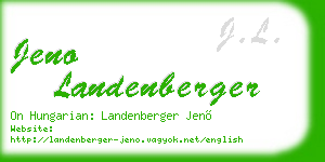 jeno landenberger business card